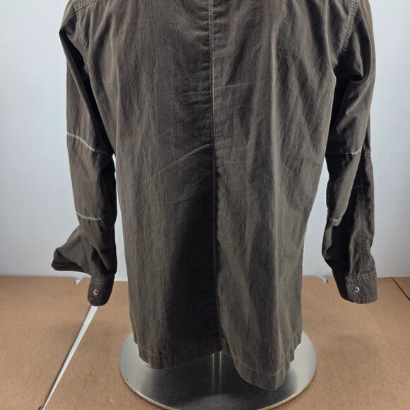 Kuhl Shirt Mens L Flakjak Snap Button Brown Mountain Grown Long Sleeve Cotton - Picture 12 of 12